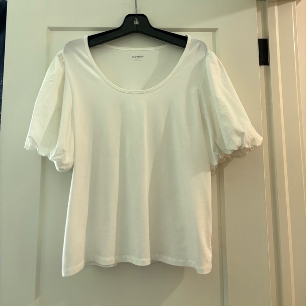 NWTs white cotton blouse size XXL with opera sleeves